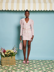 Honeydew Tweed Mini Dress