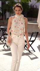 Cindy Bow Tie Neck Top