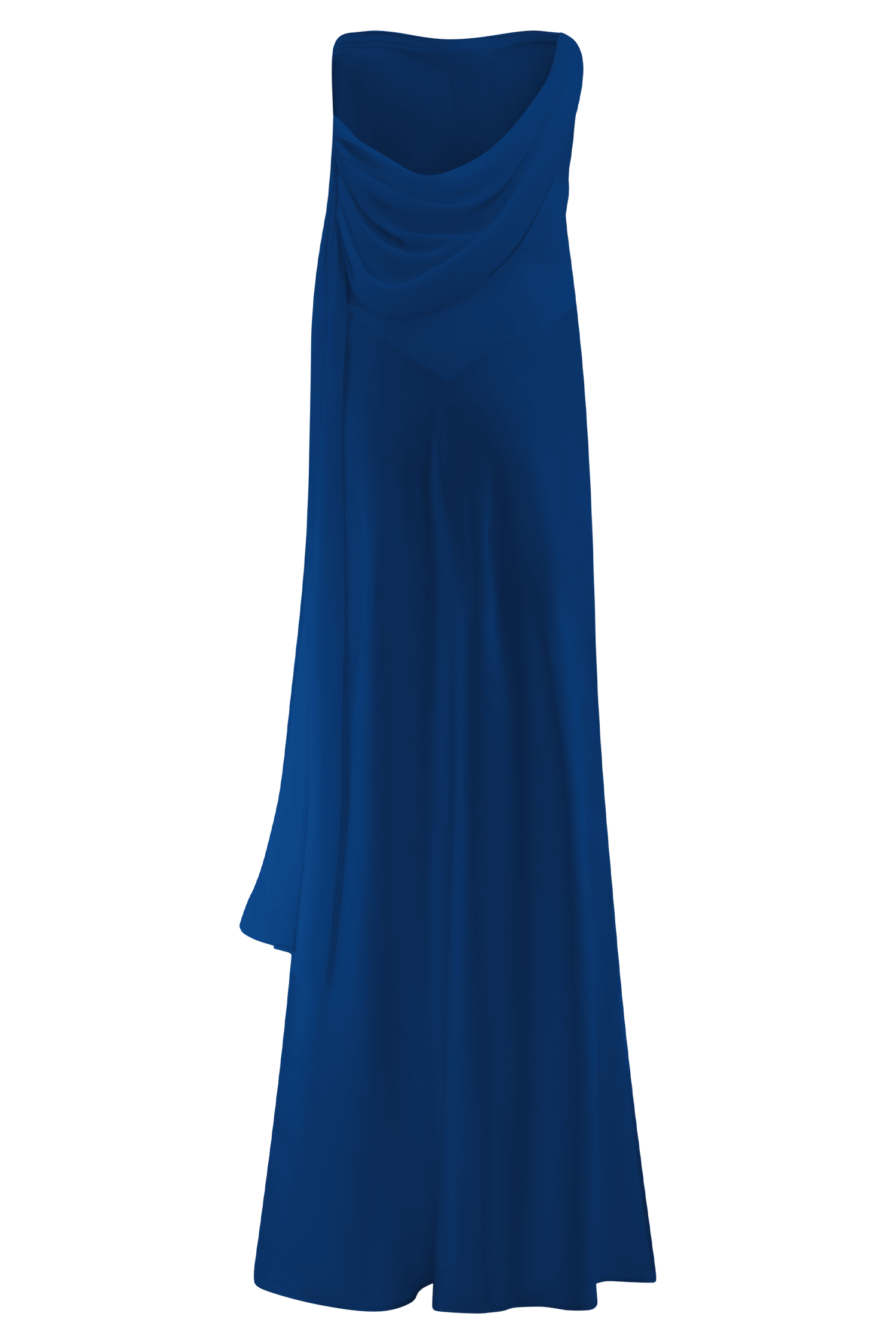 Carah Satin And Chiffon Maxi Dress - Cobalt