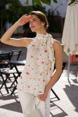 Cindy Bow Tie Neck Top