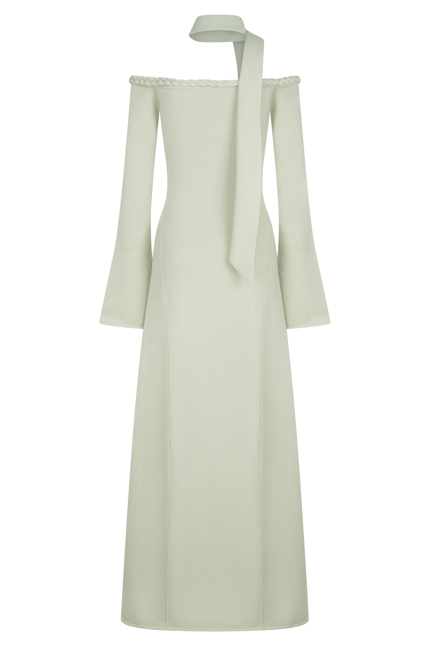 Heidi Strapless Knit Scarf Maxi Dress - Pastel Green