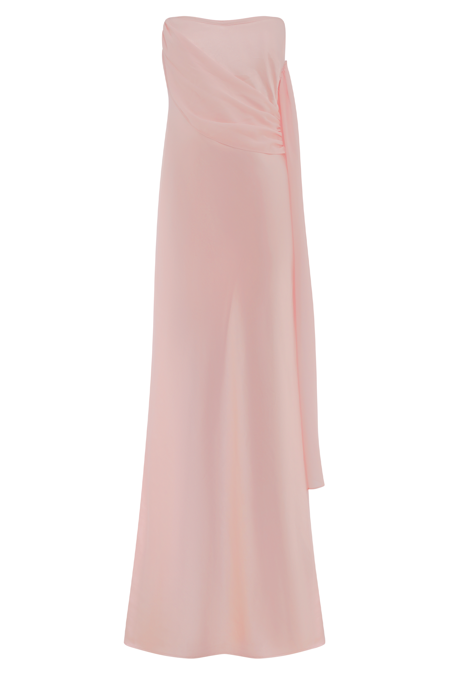Carah Satin And Chiffon Maxi Dress - Pale Pink