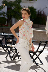 Cindy Bow Tie Neck Top