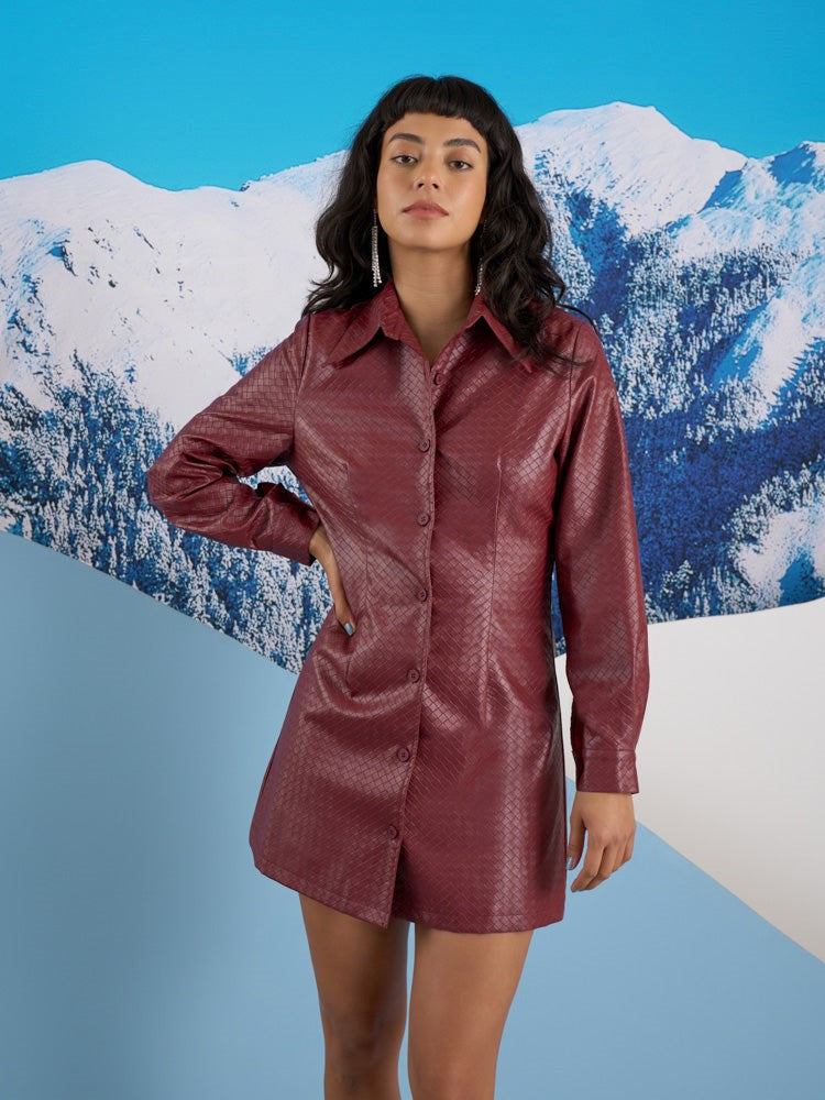 Kyra PU Weave Dress